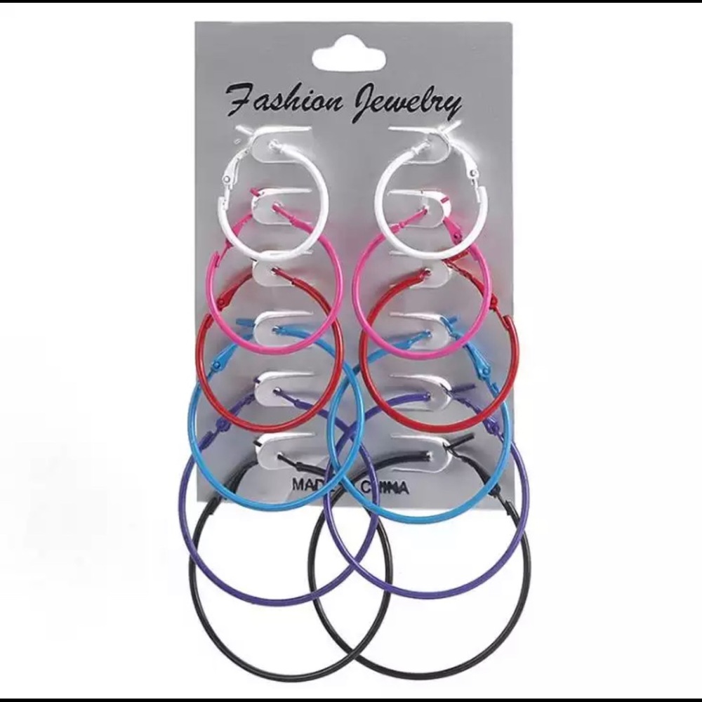 Set of 5 Hoop Earrings